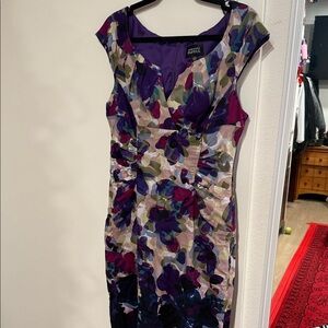 R&M Richards Multicolor Floral Midi Dress